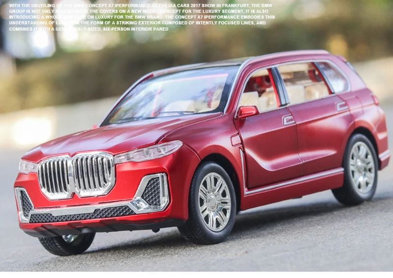 1:24 Масштаб моделирование X7 модель автомобиля SUV Diecasts транспортные средства Игрушки сплав Авто спиральное с горячей тянуть назад колеса автомобиля игрушки для детей