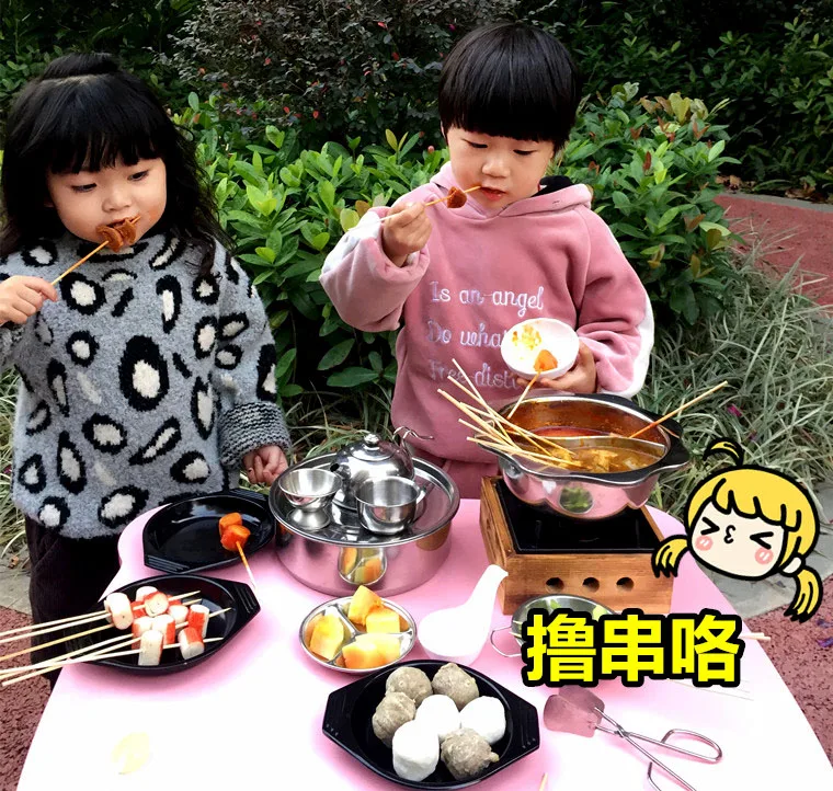 Douyin приготовления действительно готовим мини из нержавеющей стали на кухне конфеты игрушка маленький Ling набор кухонной посуды каждая семья неограниченная