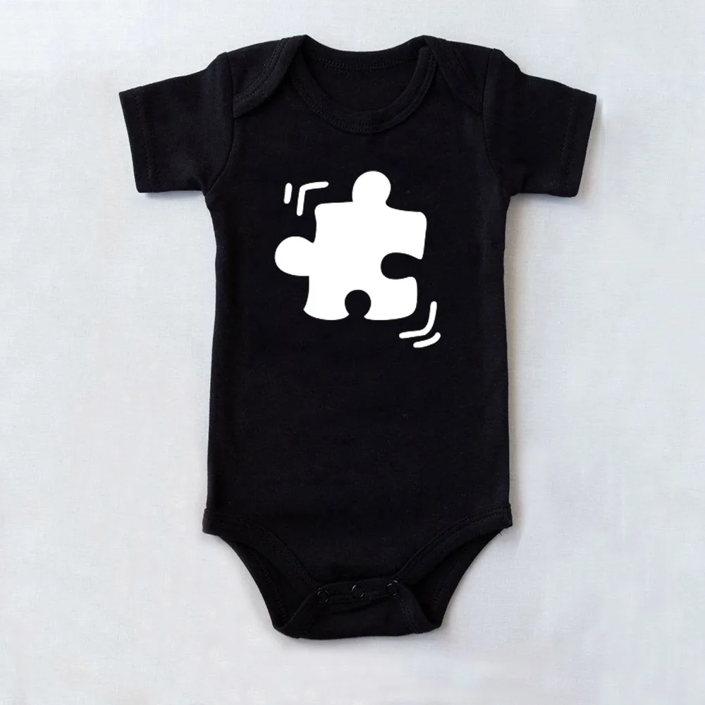 Funny Family Matching T-Shirt Mommy and Me Outfit Heart Puzzle Piece Mother and Daughter Son Tops Mama and Mini Baby Bodysuits 5