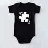 Funny Family Matching T-Shirt Mommy and Me Outfit Heart Puzzle Piece Mother and Daughter Son Tops Mama and Mini Baby Bodysuits 5