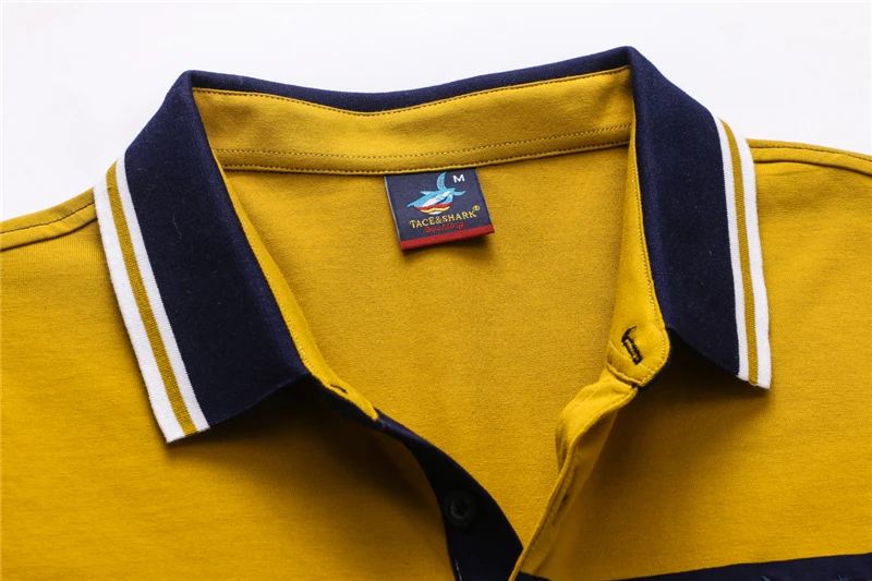 Модная мужская вышитая рубашка поло Shark Homme, желтые, красные мужские рубашки поло с принтом флага, высококачественные шорты контрастных цветов