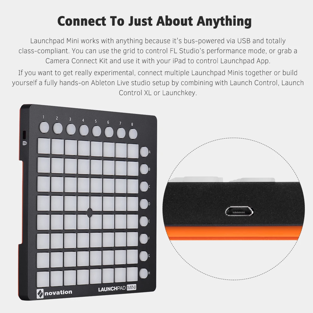 Novation LAUNCHPAD MINI Ultra-compact USB MIDI Drum Pad control ler для Ableton Live 64 с подсветкой 16 кнопок управления