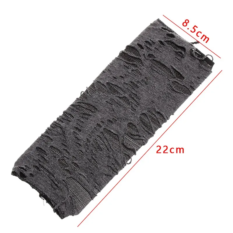 Fingerless Gloves 1Pair Punk Broken Slit Gothic Unisex Glove Fingerless Cuff Ninja Sport Hole Mitten Cool Women Men Hollow Out Rock Gloves