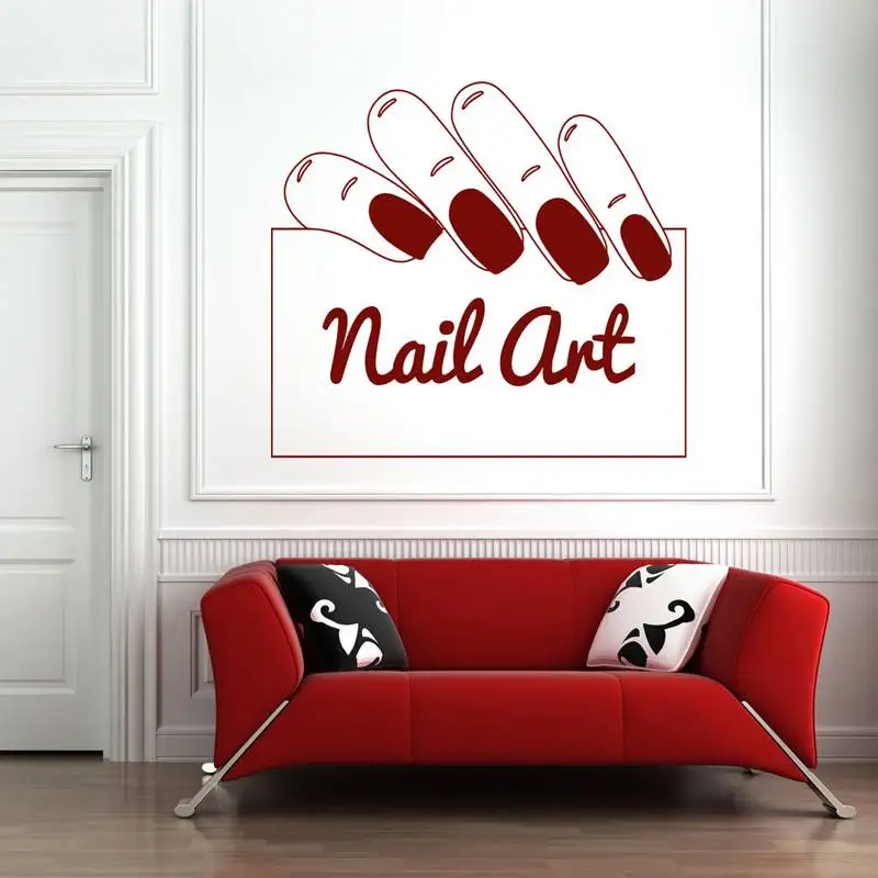 DCTAL Nail Salon Sticker Nail Art Decal Name Posters Vinyl Wall Art Decals Decor Decoration Mural Salon Sticker