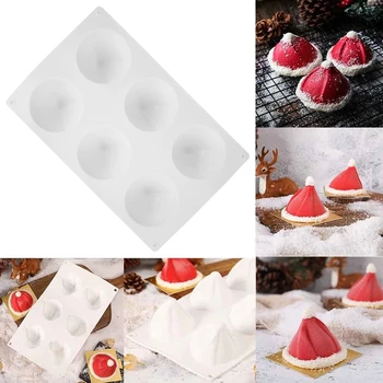 

6-Christmas Hat Mousse Silicone Cake Mold Baking Mold Santa Ice Cream Mold DIY Dessert DIY Tools Kitchen Accessories