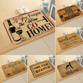 

40 x 60cm English Letter Welcome/Sweet Household Non-slip Mats Water Absorption Door Mat Rug Carpet Floor Home Decor