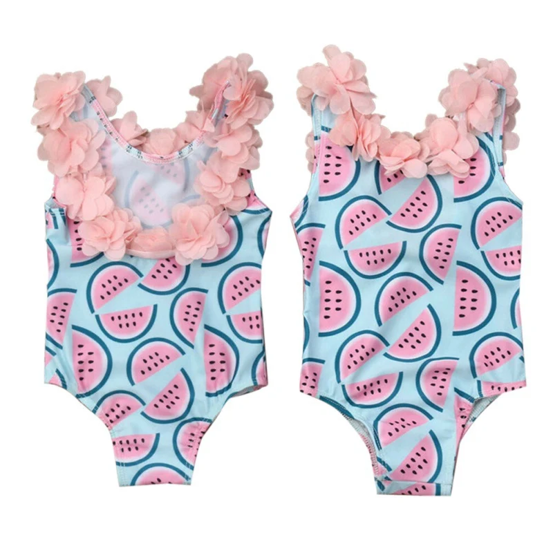 Купальный костюм с рисунком арбуза для маленьких девочек; купальный костюм; бикини