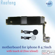 Raofeng 64 ГБ с сенсорным ID для Iphone 8 материнская плата 4,7 дюймов разблокирована 4 цвета материнская плата хорошо работает с чипами логическая плата