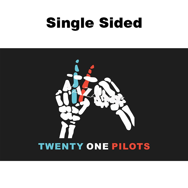 Single Sided YAZANIE любой размер односторонний или двухсторонний флаг Twenty One Pilots Скелет клик символ пользовательские флаги и баннеры из полиэстера - Цвет: Single Sided
