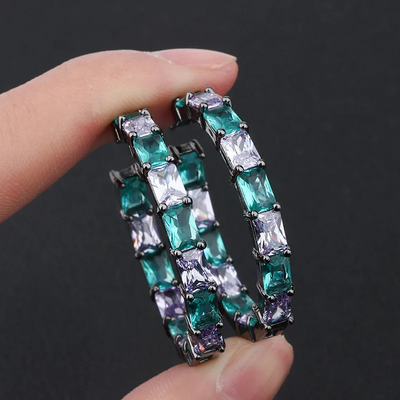 OMYFUN Бразилия Semi Joyas Brincos женские модные большие круглые серьги женские разноцветные хрустальные ювелирные изделия вечерние подарок E008