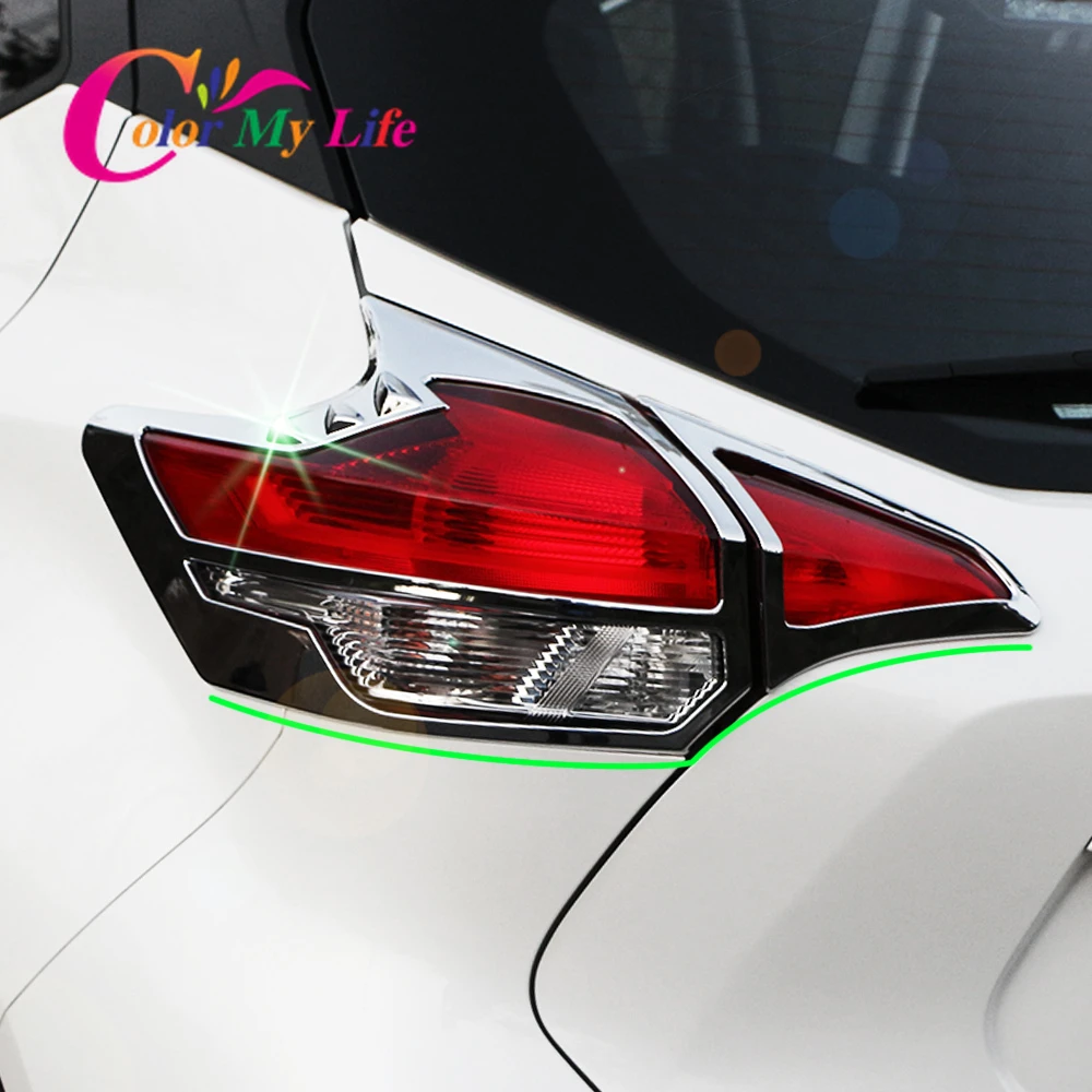 Color My Life 4Pcs/Set ABS Chrome Car Rear Lights Cover Back Lamps Trim