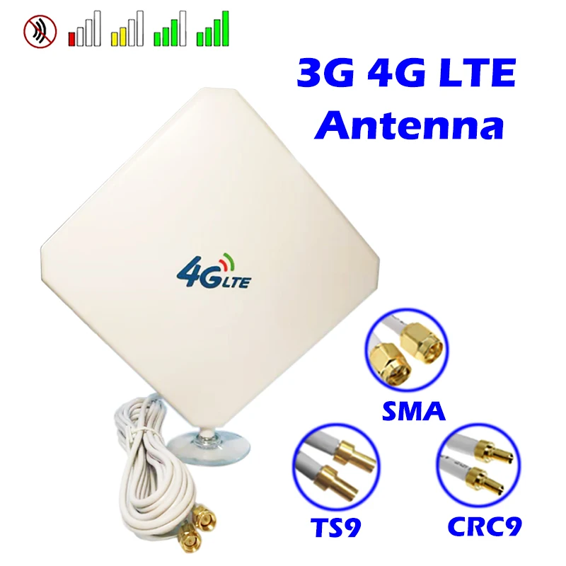 Антенна 4G с высоким коэффициентом усиления и присоской двойной разъем SMA TS9 CRC9 MIMO