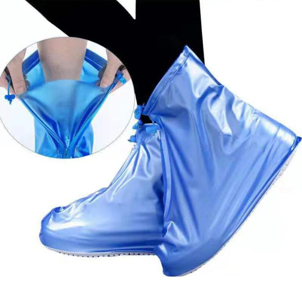 1 пара водонепроницаемых защитных чехлов для обуви и ботинок унисекс на молнии; Чехлы для дождливой обуви с высоким берцем; нескользящие Чехлы для дождливой обуви