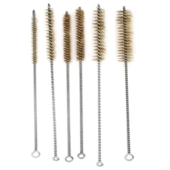 

BEAU-6 Pcs Brass Tube Cleaning Brush Wire Brush Set Cleaning Polishing Tool Brass Wire Brush Set For Pipe Tube Cylinder Bores Cl