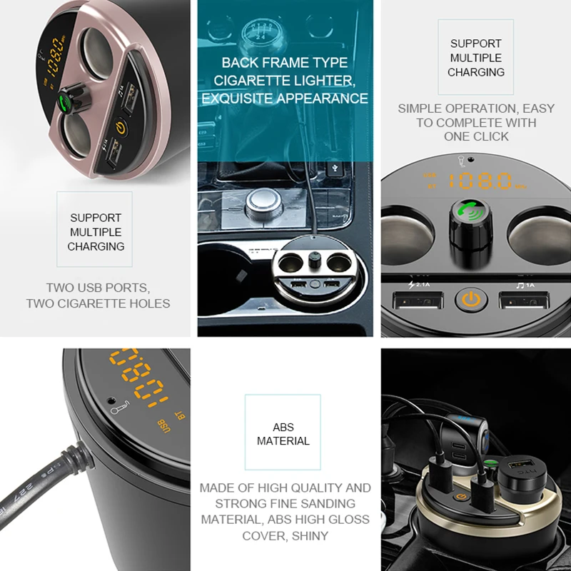 401E Vehicle-mounted MP3 Bluetooth Player Vehicle-mounted Cigarette Lighter Bluetooth Vehicle-mounted U-disk mp3