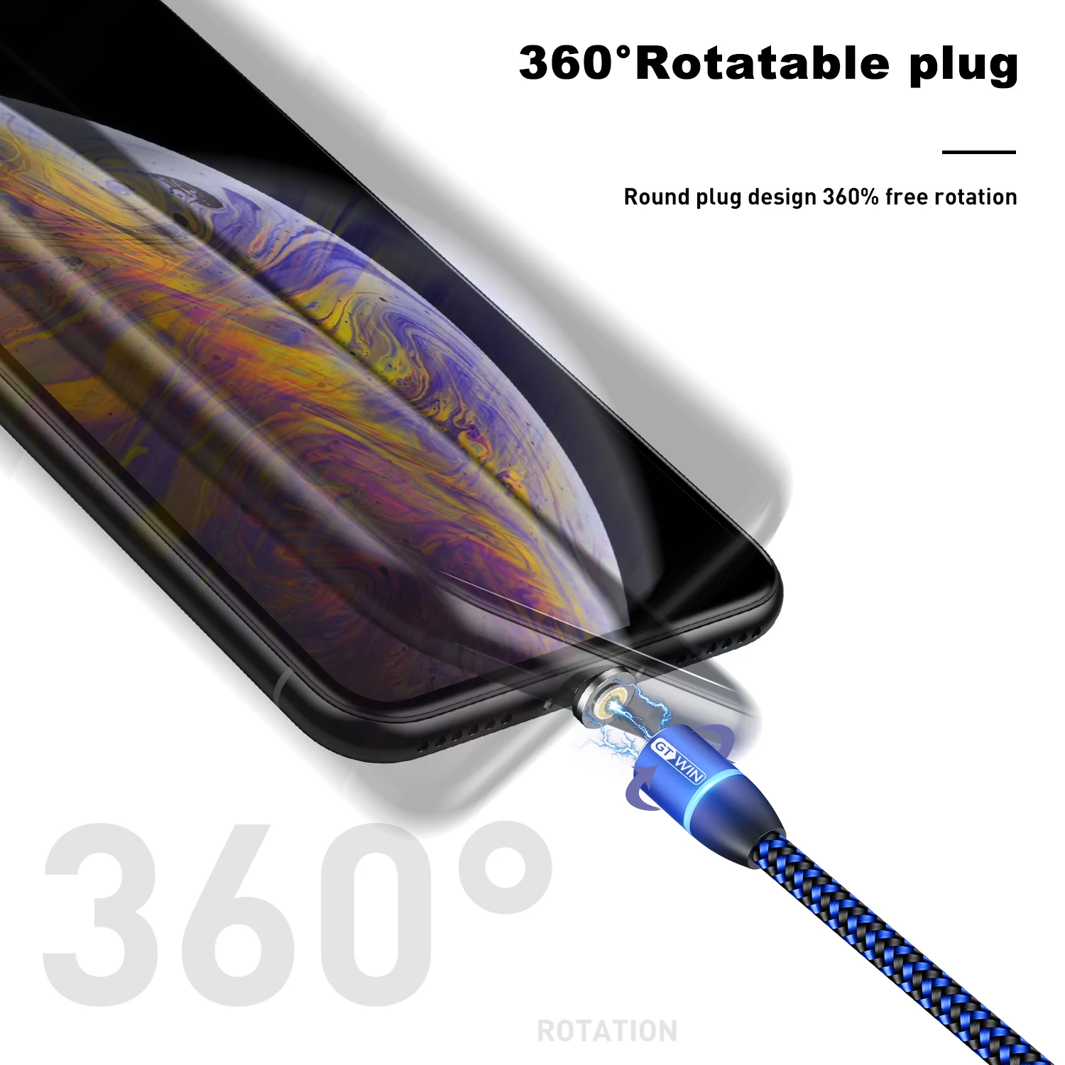 GTWIN 1 м/2 м Магнитный Micro USB кабель для iPhone samsung 3A быстрой зарядки usb type-C шнур для мобильного телефона, провод для передачи данных, магнитное зарядное устройство