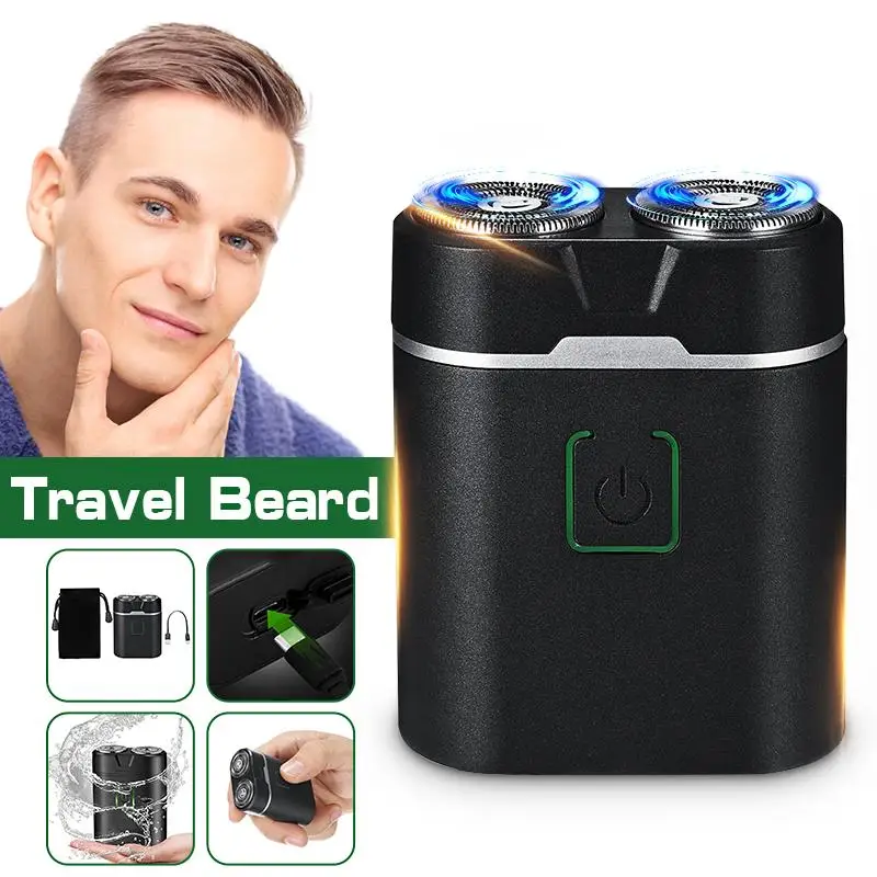 

Kemei Mini Electric Shavers For Men Waterproof Double-Ring Blade USB Rechargeable Beard Razor Shaving Machine Men Shaver