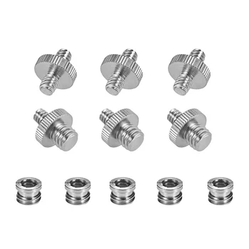 

1/4"-20 and 3/8"-16 Threaded Screw Adapter Mount Set Reducer Bushing Converter for Camera Tripod Monopod Ballhead Light Stand