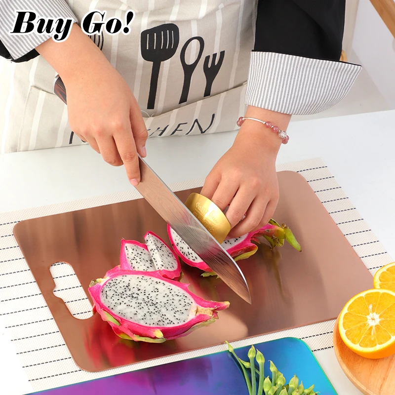 1PCS Stainless Steel Durable Chopping Board Non-Slip Kitchen Cutting Board Vegetable Meat Tools Kit - 4000022231585