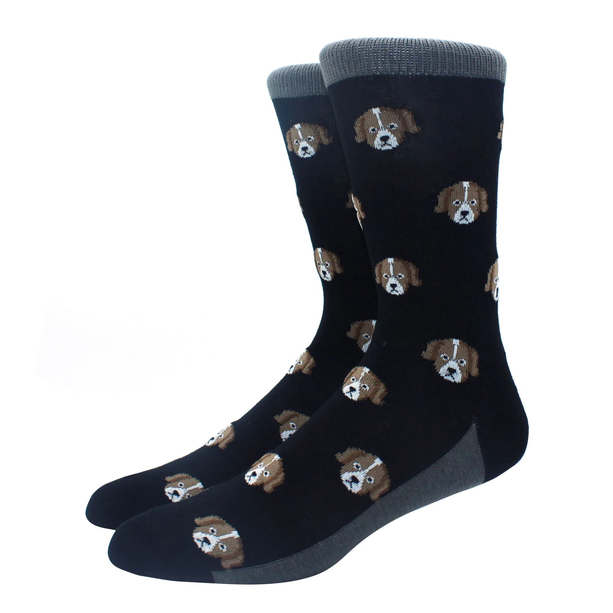 Vibrant Hiphop Cotton Men's Socks - Harajuku Fun Animal Design
