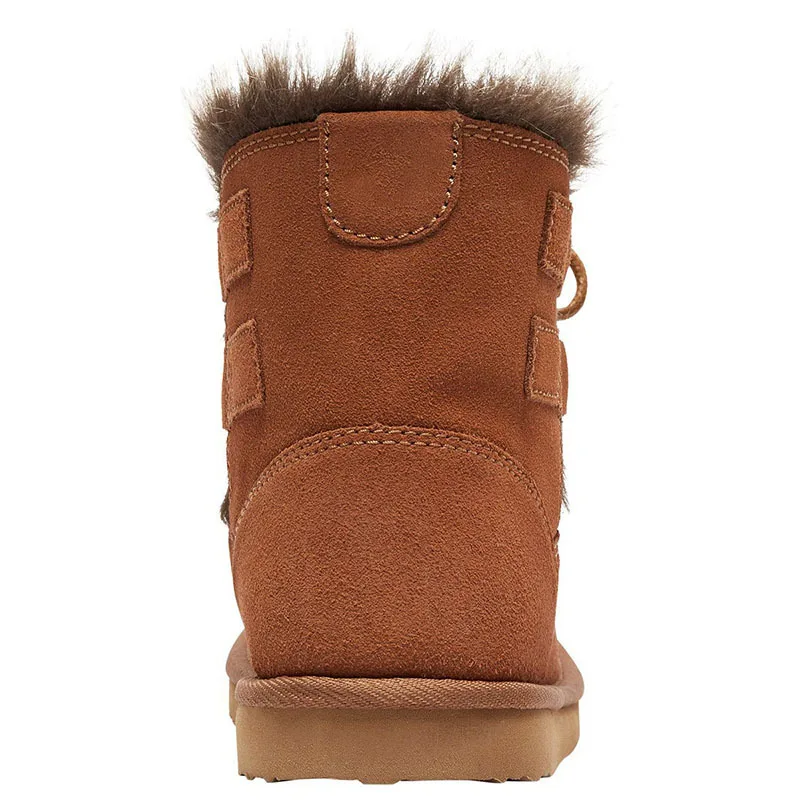 

Snow Boots Women's Genuine Leather Winter plus Velvet New Style WOMEN'S Shoes 2019 Warm Cotton-padded Shoes Short Thick Women's