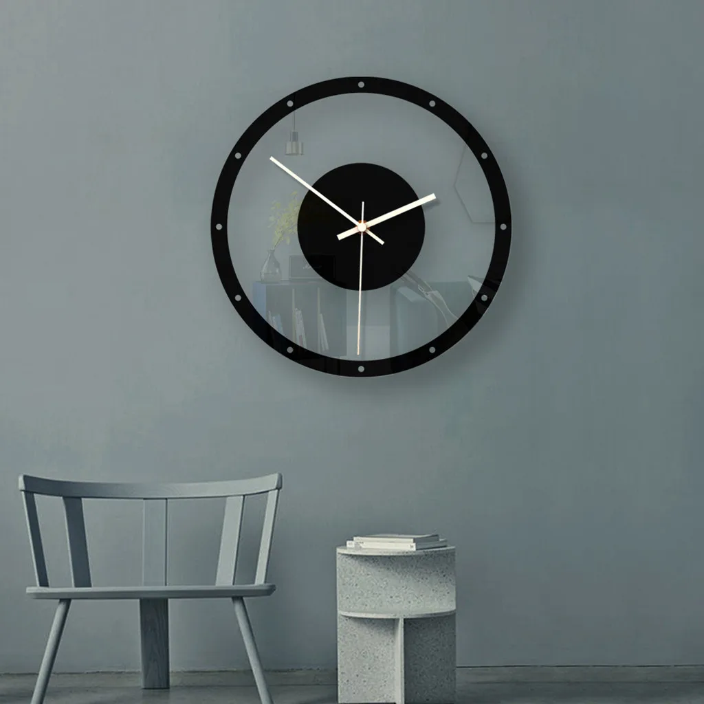 Nordic New Fashion Simple Silent Wall Clocksfor Home Decor Pure Transparent Wall Clock Quartz Modern Design Timer reloj de pared