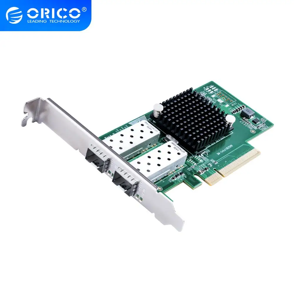 Сетевой адаптер ORICO PCIE 2 порта 10 Гбит чип INTEL82599ES совместимый с переключателем