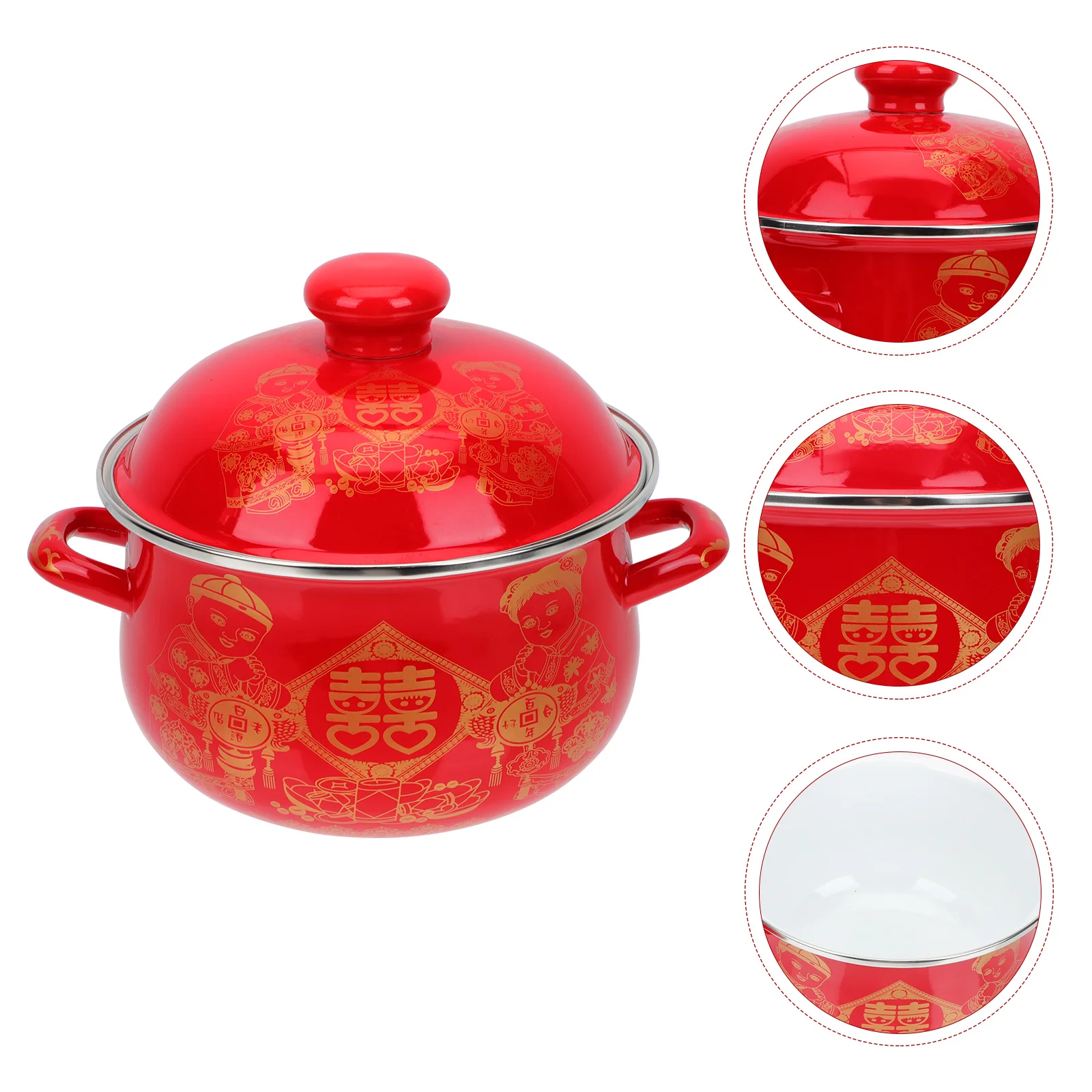 Практичный горшок для тушения кухонный эмалированный - Цена: 1 387,94 руб.