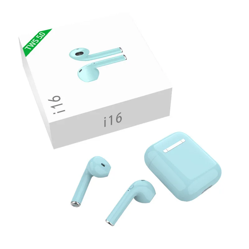 i16 Green No Touch Дропшиппинг i20 i16 TWS беспроводные гарнитуры с микрофоном вкладыши i9s i17 i21 tws Bluetooth 5,0 наушники для телефонов iphone Xiaomi - Цвет: i16 Green No Touch