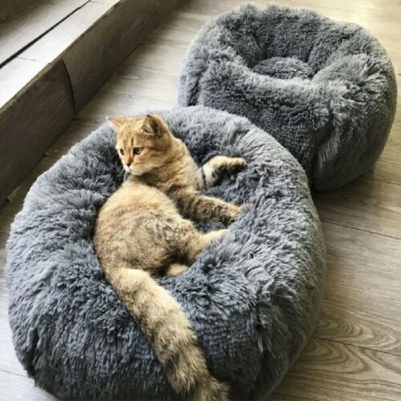 Dog Bed Washable Pet Cat Bed Dog Round Breathable Lounger Sofa Cat Bed For Cat Dogs Super Soft Plus
