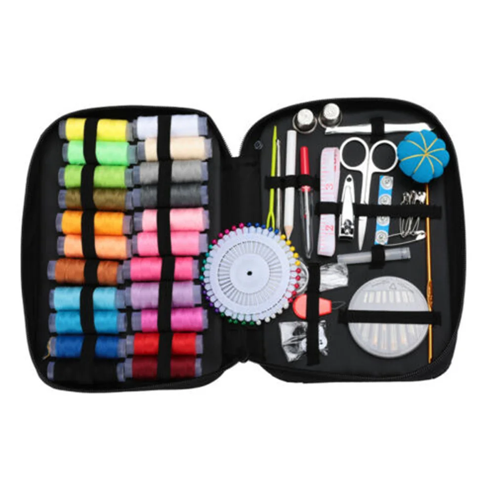 126 шт. дорожный швейный набор нитевые катушки швейные иглы мерные наперстки для