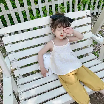 

2020 new girls 2 pcs set plaid shirt+long pants fashion summer cotton girls suit 1-6 years HO993