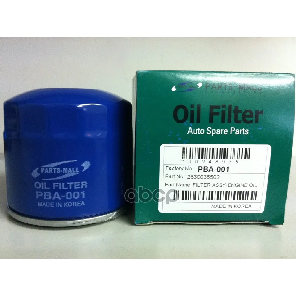 Oil filter Hyundai/Kia/Mazda/Mitsubishi Parts Mall. PBA-001
