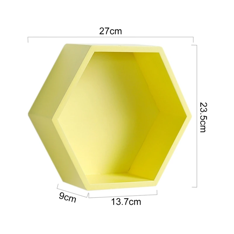 Скандинавском стиле деревянная полка стойка для хранения шестиугольный сотовый настенные полки для детской комнаты украшения реквизит для фотосессии - Цвет: Y