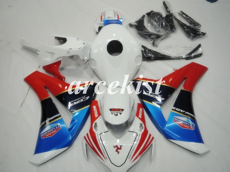 Литьевая Форма ABS мотоцикл обтекатель комплект Подходит для Honda CBR1000RR 08 09 10 11 2008 2009 2010 2011 тела набор Серебряный Синий - Цвет: white