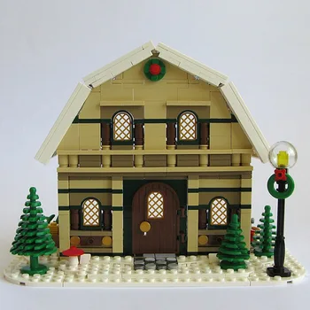 

BuildMOC City Creator Winter Village Holiday Scene House Santa Claus Elk Building Blocks Bricks Kids Toys Gift 10267 10631
