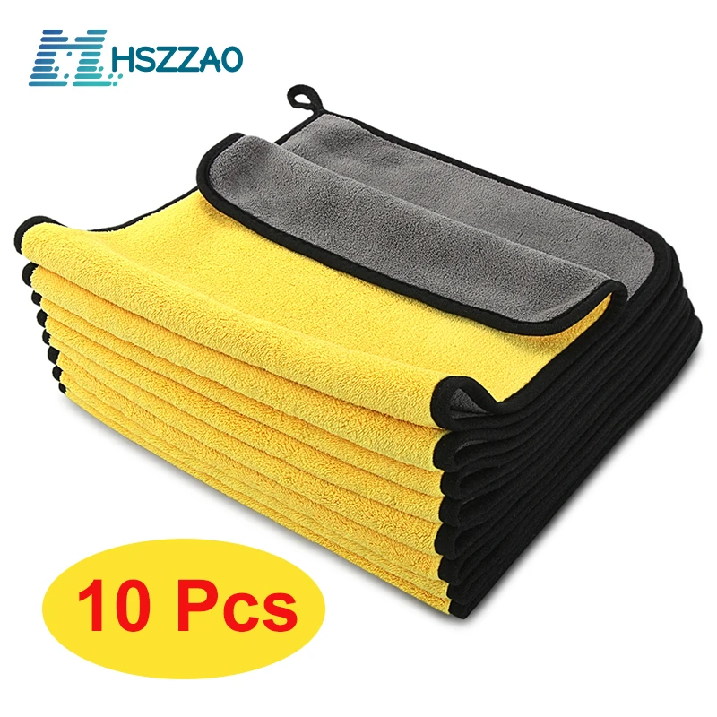 Vendedor Caliente Paño de secado y limpieza de microfibra para coches, toalla extra suave para cuidado y detalles del lavado, no raya la pintura, disponible en 3, 5 o 10 unidades GmJK5Mobd