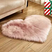 Милый ковер в форме сердца из искусственного меха, Противоскользящие коврики для спальни, кухни, гостиной