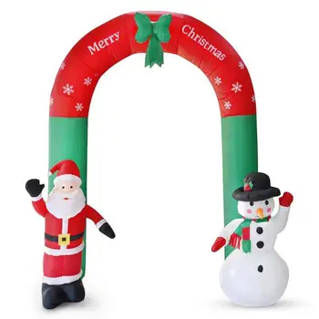 

Polyester Plastics Inflatable Arch Santa Claus Snowman Christmas Outdoor Ornament Home Shop Garden Decorative Accessories