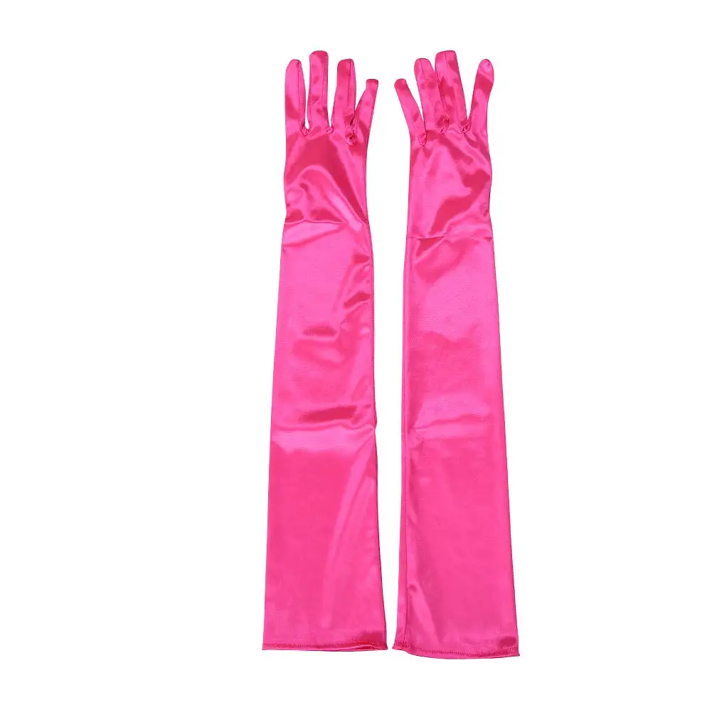 1 пара, женские длинные перчатки на палец, перчатки для защиты от солнца, опера, вечерняя вечеринка, выпускной костюм, модные перчатки, зимние перчатки, варежки - Цвет: Rose