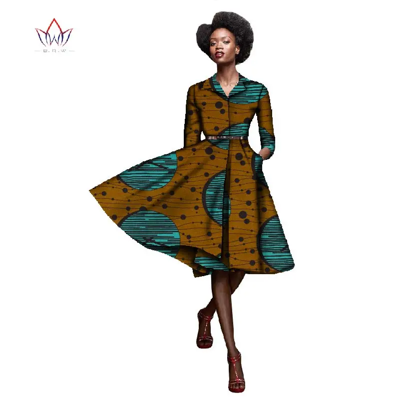 Стиль, африканские платья для женщин, Vestidos, летнее платье для женщин, африканская ткань, восковая печать, элегантные вечерние платья WY080 - Цвет: 24