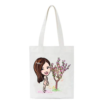 

Women Canvas Tote Bag Custom Print Daily Use Handbag DIY Eco Ecologicas Reusable Shopping Bag Recycle