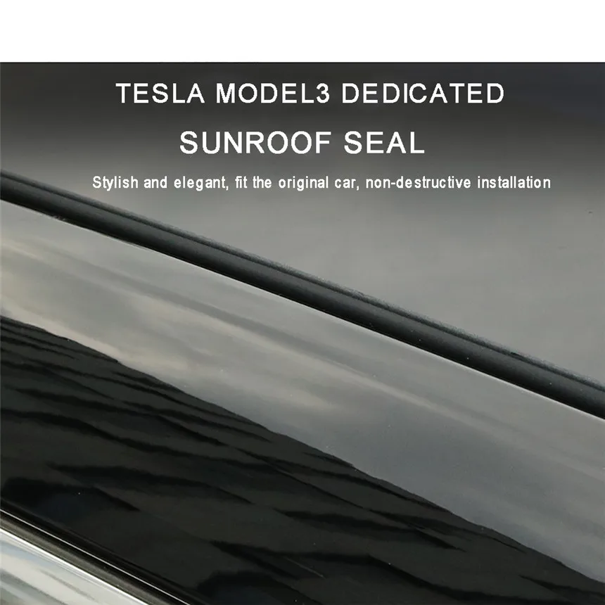 Ветровое стекло крыша защита от ветра снижение шума уплотнение комплект для Tesla модель 3 Автомобильная декоративная печать
