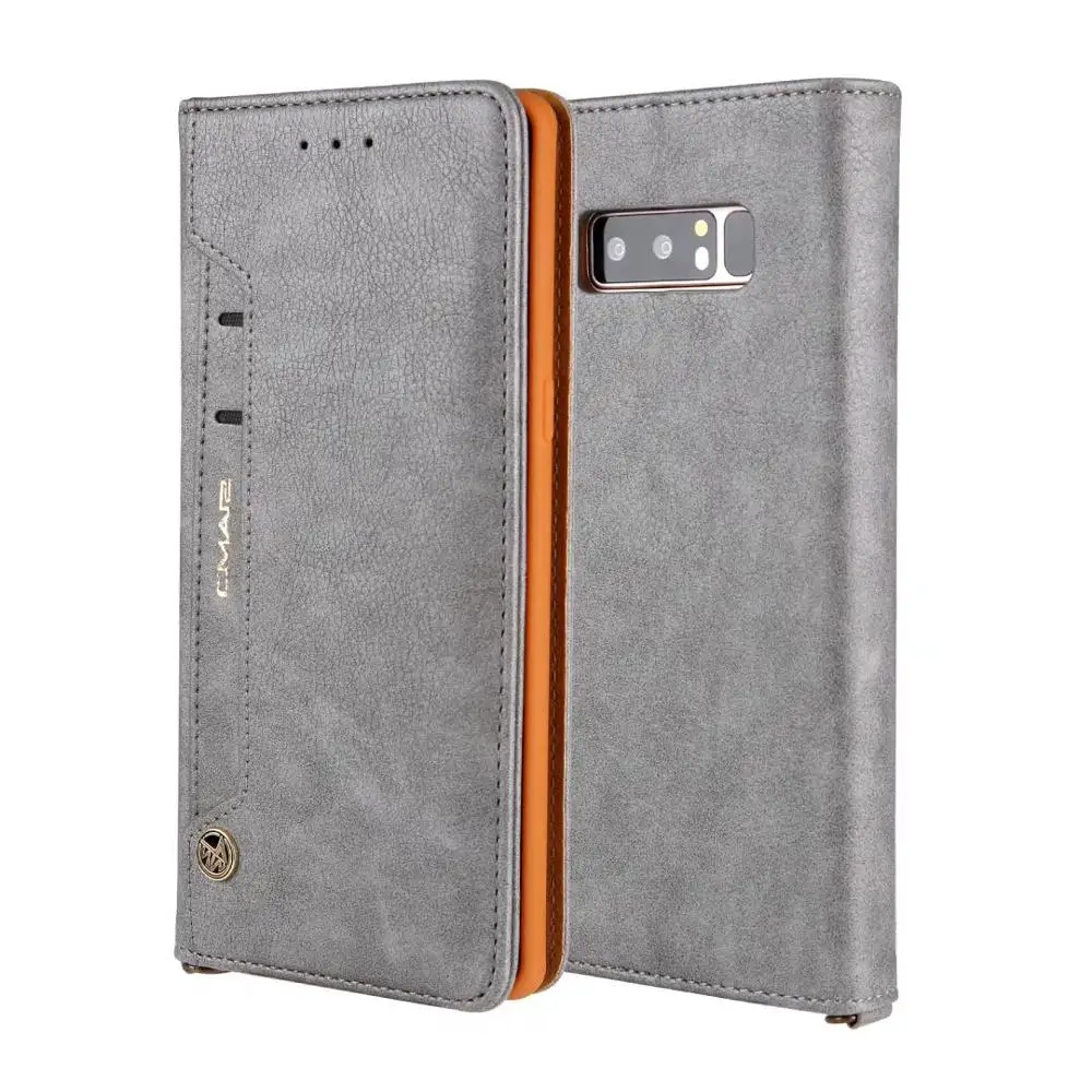 gray Кожаный флип-чехол для samsung Galaxy Note 10 plus Note 8 9 S7 edge S8 S9 S10 plus S10E S10 5G кошелек с отделением для карт чехол для телефона - Цвет: gray