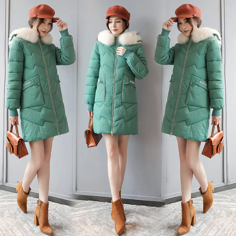 

Winter Cotton-padded Clothes Women's Mid-length Slim Fit Slimming Cotton-padded Jacket Women's 2019 New Style off Season Thick d