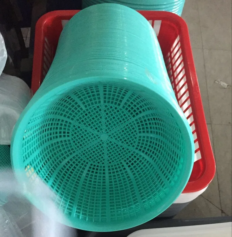 Hui er xin White Red Green Kitchen Compartmental Thick Plastic Durable Large Square Sieve Hotel Storage