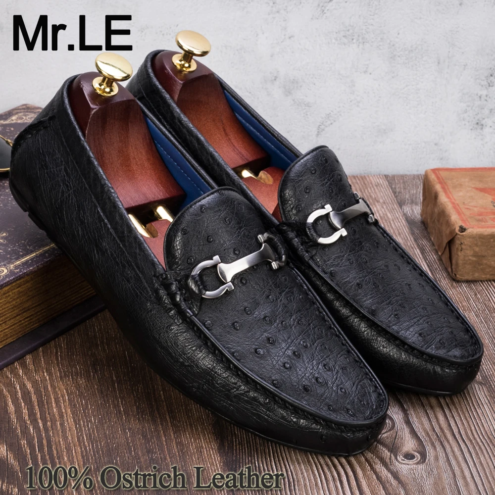 Ostrich Shoes Men Casual 100% Genuine Leather High Quality Original Design Brand Party Wedding Luxury Men's Leisure | Обувь