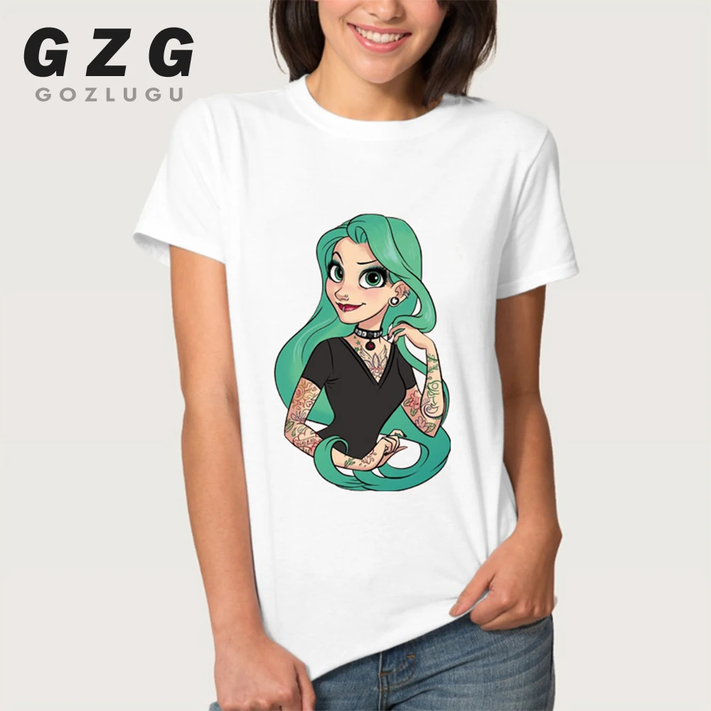 

Punk Princess Printed T Shirt 2019 Summer Style Fashion Women T-Shirt funny Harajuku short sleeve casual tees lovrly tops