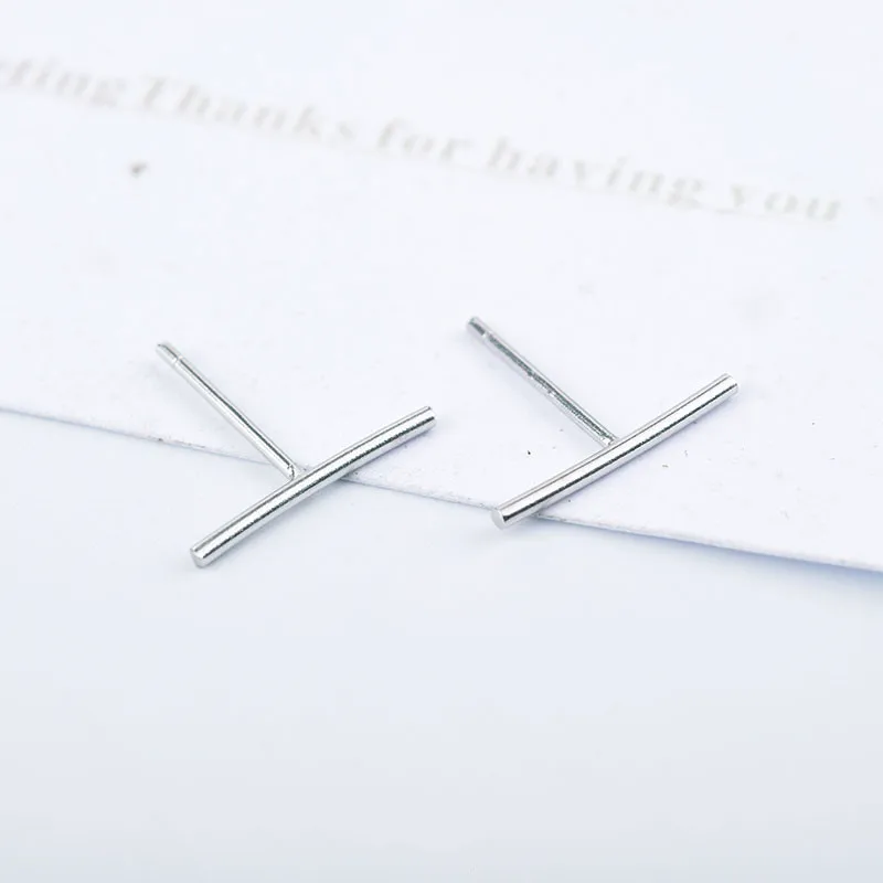 

925 Pure Silver Earrings "One" Stick Ear Studs Fashionable Simple Earrings For Women Popular Geometric Mini Earrings Jewelry