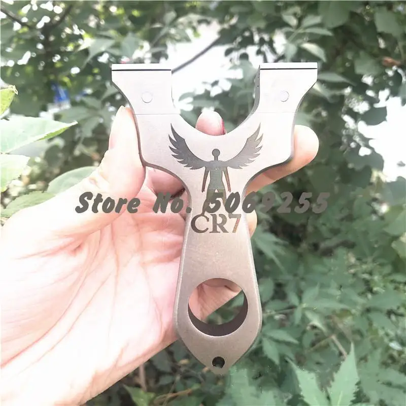 Охота Slingshot 304 нержавеющая сталь катапульты с мощной плоской резиновой лентой для